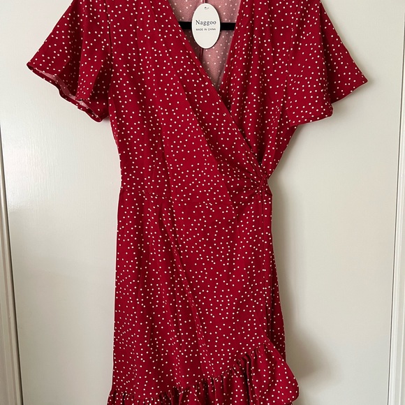 Nagoo Wrap Dress Red - Medium - Picture 2 of 5